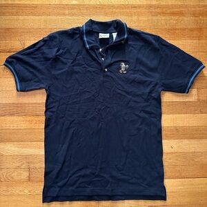 VINTAGE Shirt Mens Medium Navy Blue Disney Polo Safari 90s Mickey Mouse Golfing
